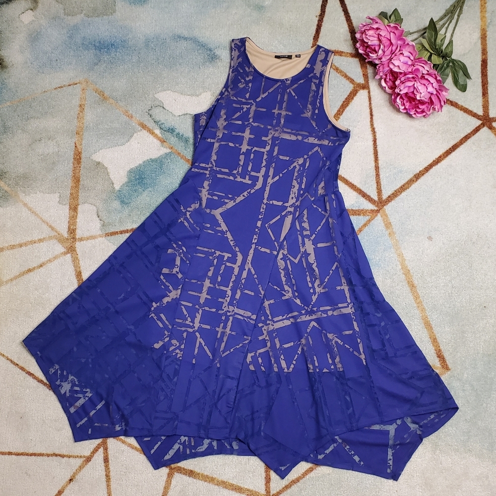 2/$20 Apt 9 Vibrant Blue Nude Sharkbit Dress